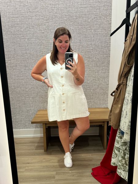 Another linen winner from Abercrombie! This dress buttons up the front and is the cutest vest dress! The dress runs TTS, comes in a few other color options, it is 20% off and you get an additional 15% off with the code in the LTK app! 

#LTKStyleTip #LTKMidsize #LTKSaleAlert