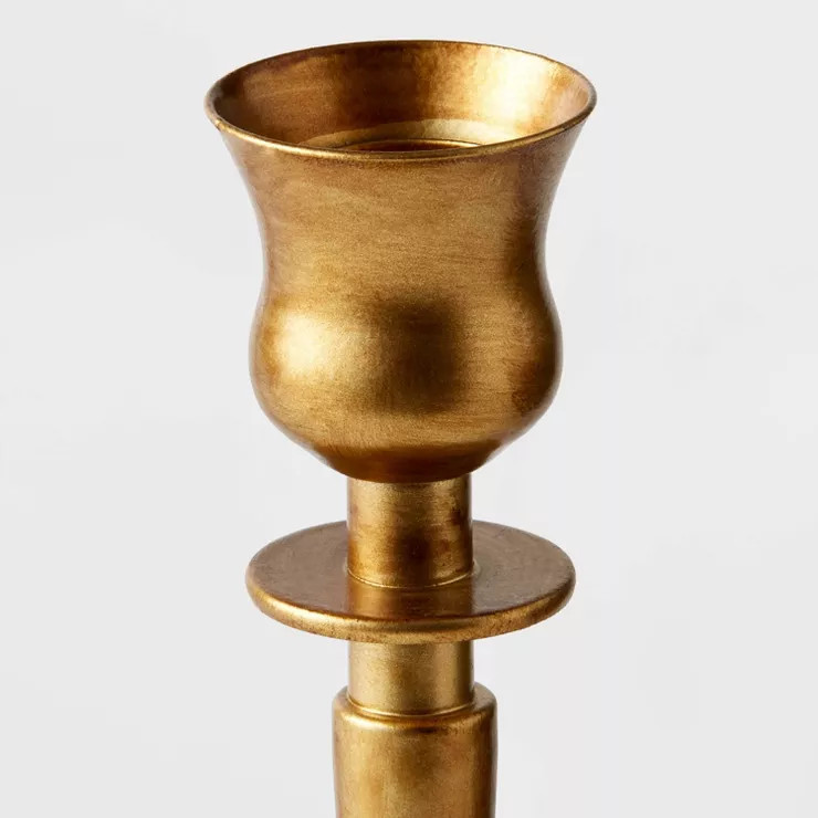 3pc Taper Metal Spindle Candle Holder Set Gold - Wondershop™ | Target