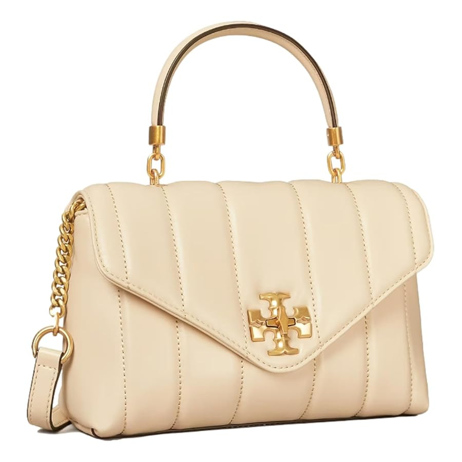 Tory Burch Kira Small Top Handle Handbag Brie Ivory White Leather | Amazon (US)