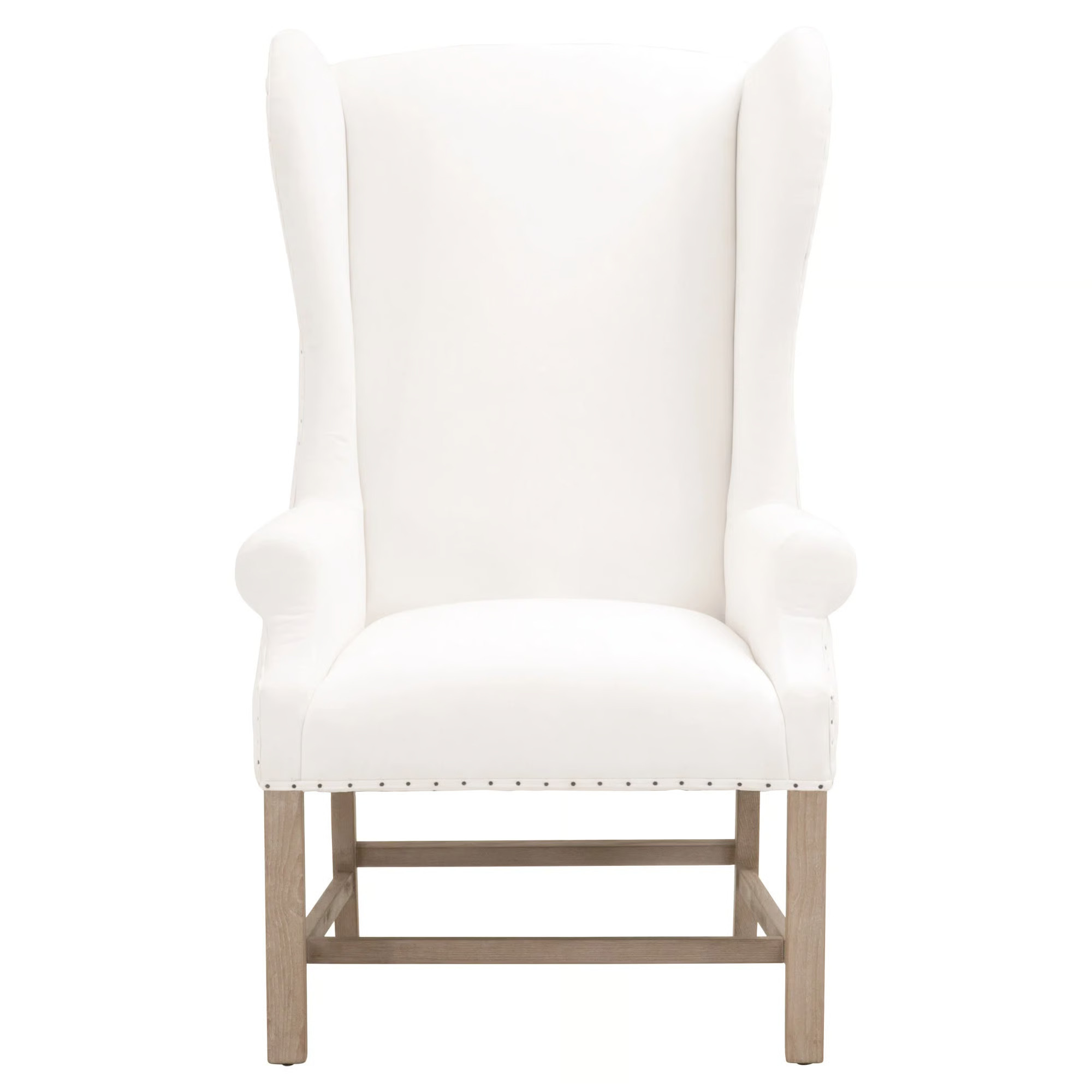Red Barrel Studio® Bahia Fabric Upholstered Wingback Arm Chair in White | Wayfair | Wayfair North America
