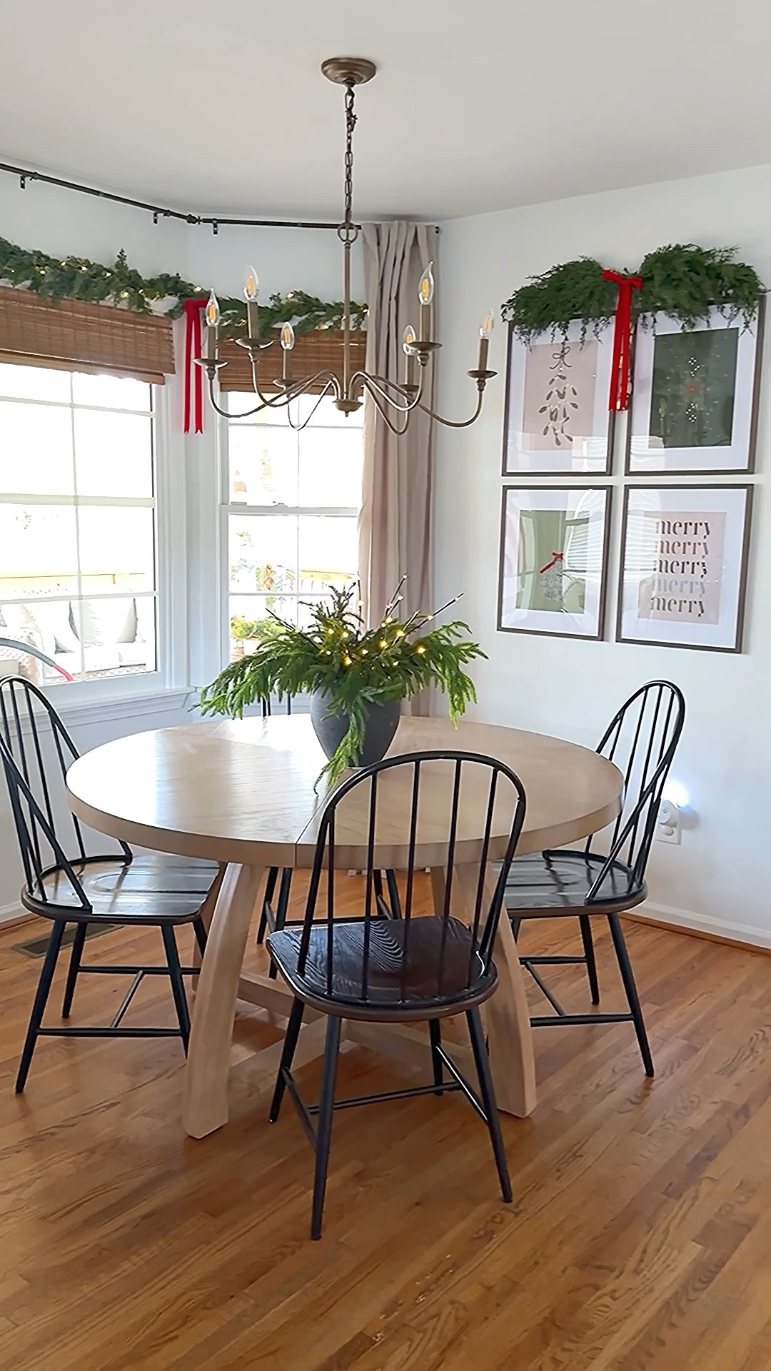 I added woven shades (the same as the one in my kitchen window) and linen curtains to my breakfast nook and it instantly made it feel cozy. I also added Christmas touches🎄

#LTKHoliday #LTKSeasonal #LTKHome