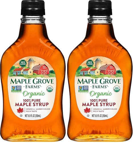 Maple Grove Farms Organic Pure Maple Syrup, Grade A Amber, 8.5 Ounce (Pack of 2) | Amazon (US)