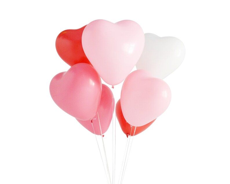 Heart Balloon Bouquet Pink Red Heart Balloon Set | Etsy | Etsy (US)