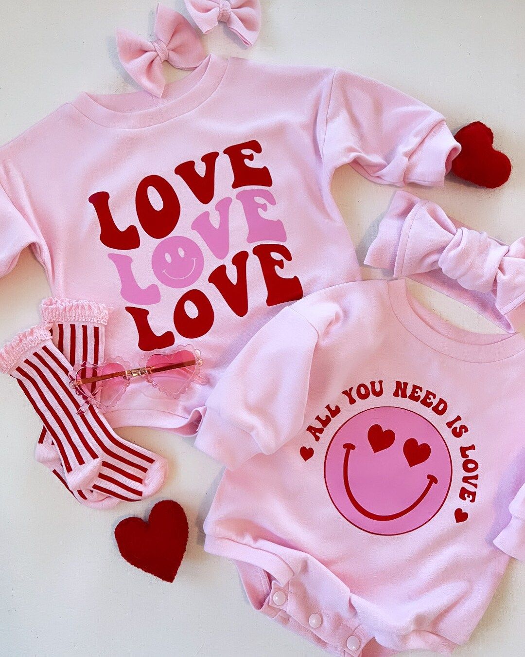 Valentine's Baby Romper, Oversize Sweater Romper, Valentine's Baby Clothes, Pink Knit Romper, LOV... | Etsy (US)