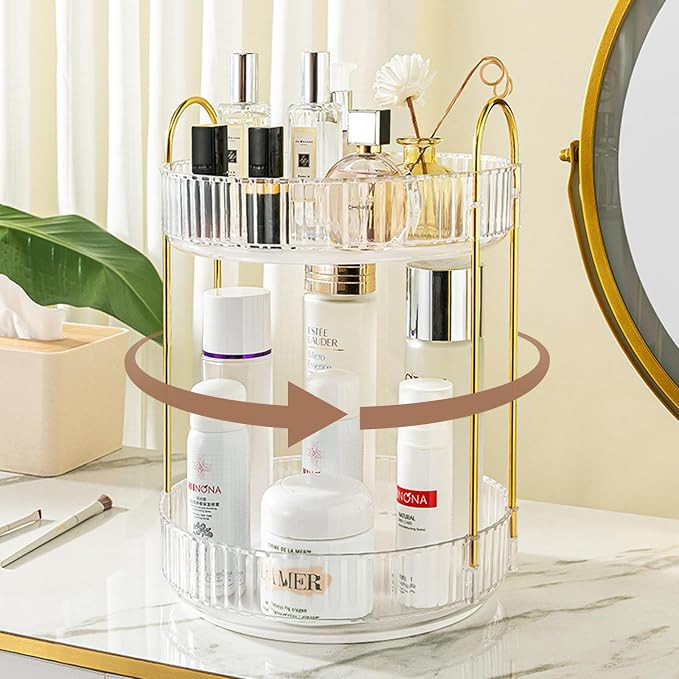 TRIWIND 360 degree rotating makeup organiser storage, spinning skincare organiser Cosmetics organ... | Amazon (UK)