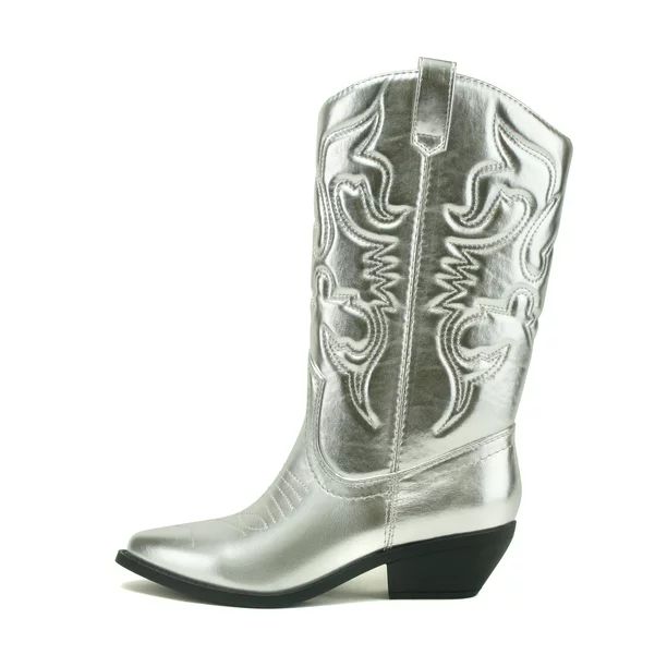 Western Cowboy Pointed Toe Knee High Pull On Tabs Boots - Walmart.com | Walmart (US)