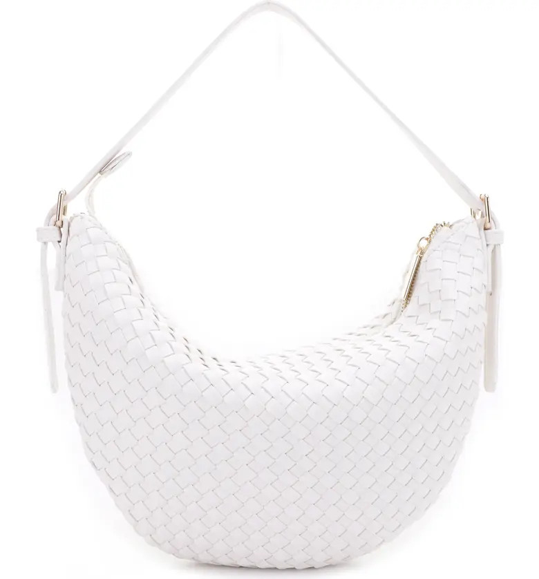 Becca Woven Vegan Leather Crescent Shoulder Bag | Nordstrom