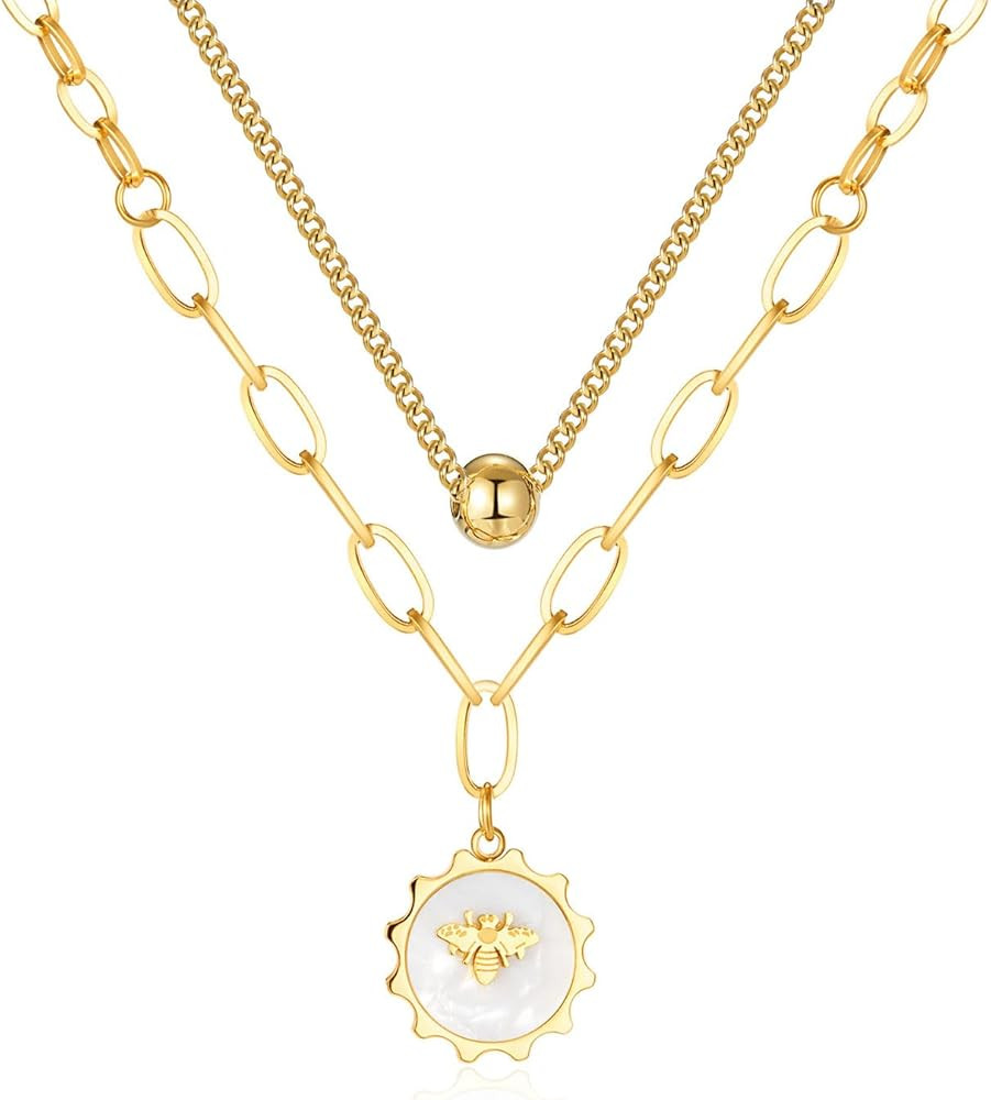 HDKXBEJ Bee Pendant Layering Necklaces for Women, Popular Items, Bee Necklace, Cute Necklaces for... | Amazon (US)