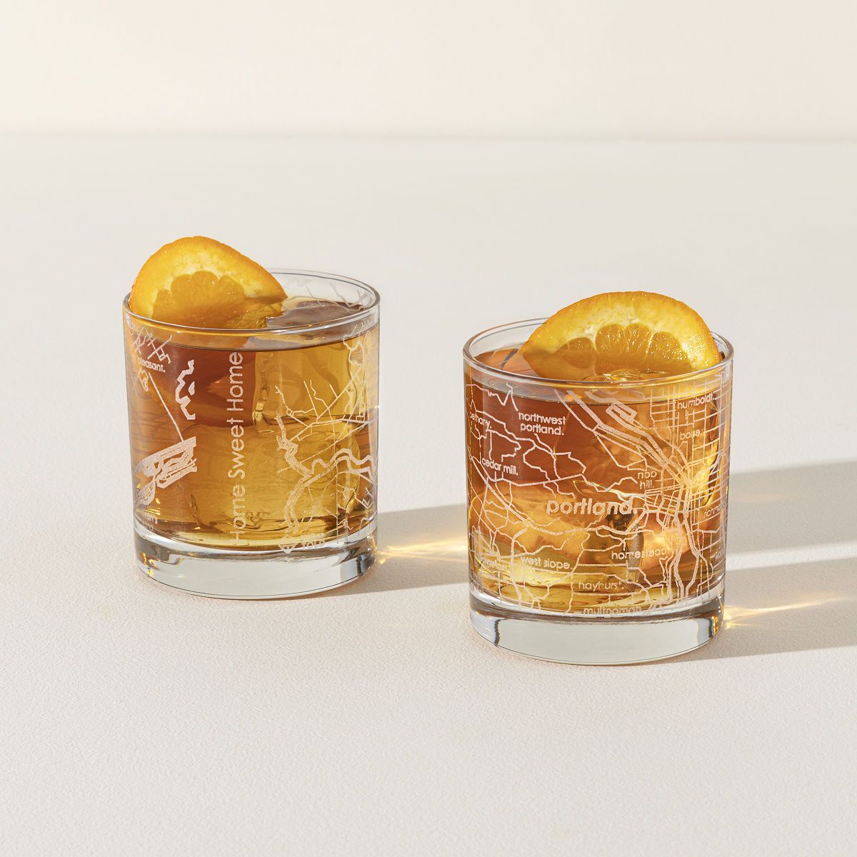 Personalized Hometown Map Glass Set | UncommonGoods