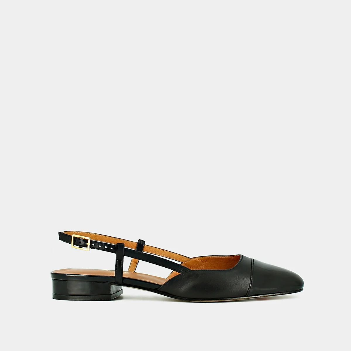 Dhapou Heeled Ballet Flats in Leather | La Redoute (UK)