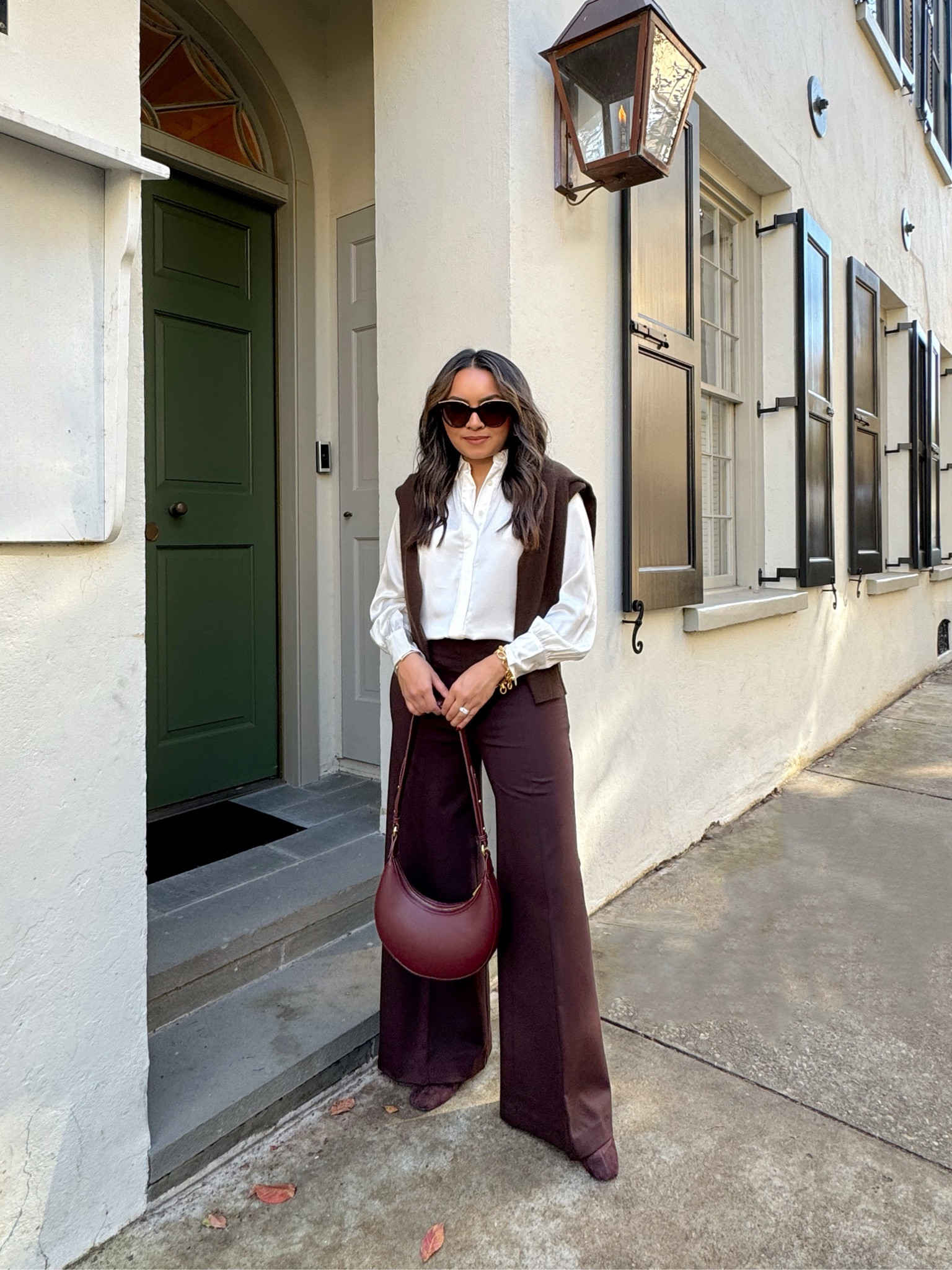 Styling boots with workwear!
White top size xxs petite TTS
Brown sweater size xs TTS - use code RACHEL25 for 25% off
Brown flare pants size 2 petite TTS
Boot size 5.5 TTS 


#LTKStyleTip #LTKSaleAlert #LTKWorkwear