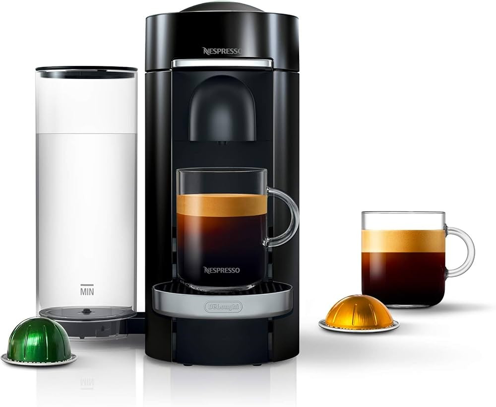 Nespresso VertuoPlus Deluxe Coffee and Espresso Machine by De'Longhi, 37 Oz, Black | Amazon (US)