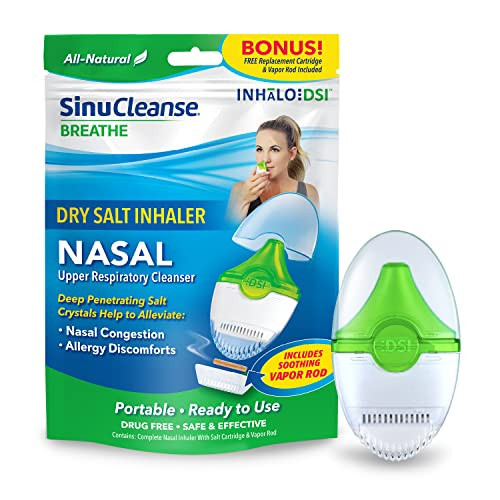 SinuCleanse Inhalo Nasal Dry Salt Inhaler, 100% All-Natural Deep Penetrating Salt Crystals Help Y... | Amazon (US)