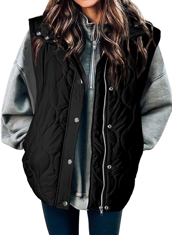 EVALESS Cropped Puffer Vest Women Lightweight Quilted Stand Collar Sleeveless Jackets Fall Winter... | Amazon (US)