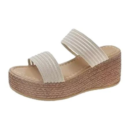 ZHAGHMIN Flip Flops For Wedding Guest Fashion Spring And Summer Women Sandals Wedge Heel Thick Sole  | Walmart (US)
