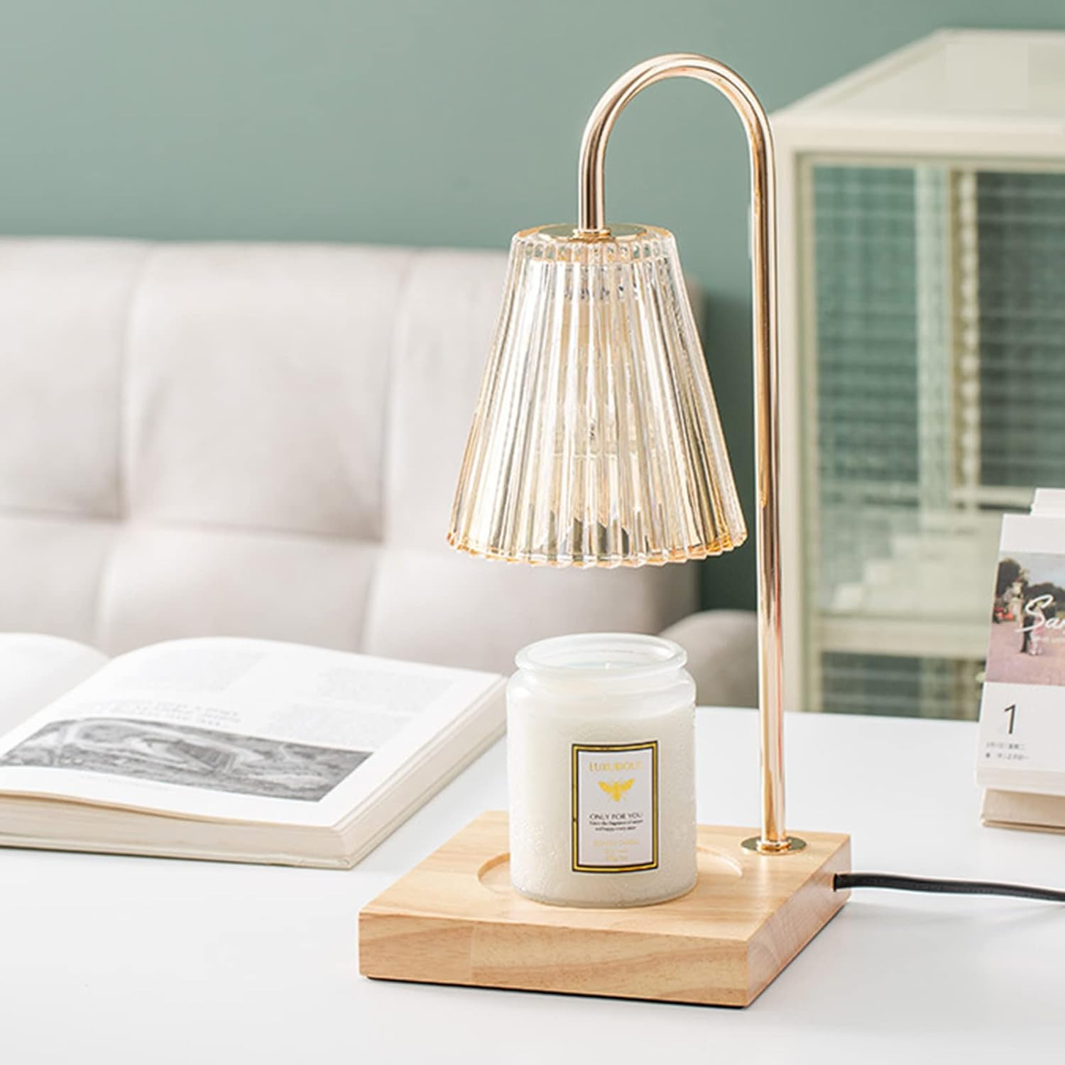 Amazon.com: Candle Warmer Lamp with 2 Bulbs, Dimmable Metal Table Candle Lamp with Timer, Electri... | Amazon (US)