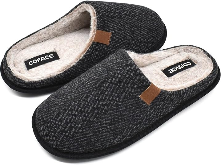 COFACE Mens Womens Cozy Memory Foam Scuff Slippers Slip On Warm House Shoes Indoor/Outdoor with B... | Amazon (US)