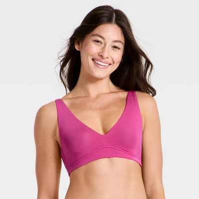 Women's Cloud Plunge Bralette - Auden™ Pink XL | Target
