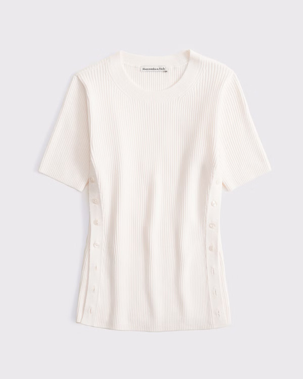 LuxeLoft Side-Button Sweater Tee | Abercrombie & Fitch (US)