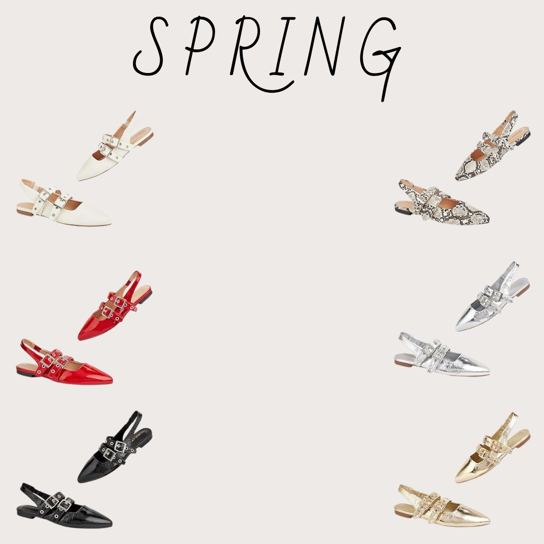 Spring shoes. Flats. Belted shoes. Sling back shoes. 

#LTKFindsUnder50 #LTKShoeCrush #LTKSeasonal