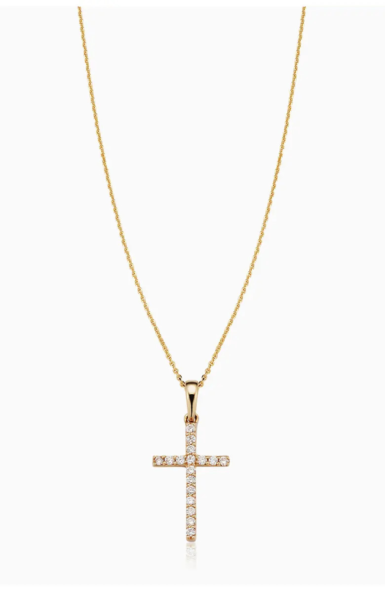 14K Gold Faith Diamond Cross Pendant Necklace | Nordstrom