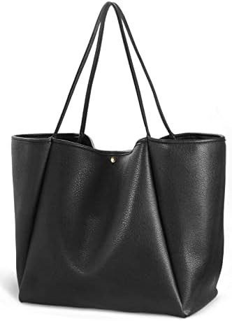 Oversize Pu Leather Tote Women Weekender Bag Shopper Handbag Travel Purse | Amazon (US)
