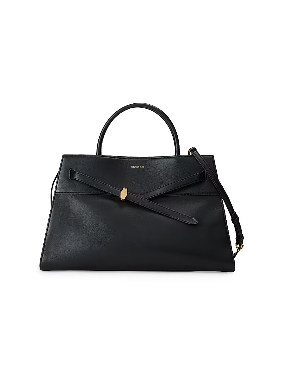 Women's Large Veronica Beard Leather Dash Bag - Black | Saks Fifth Avenue