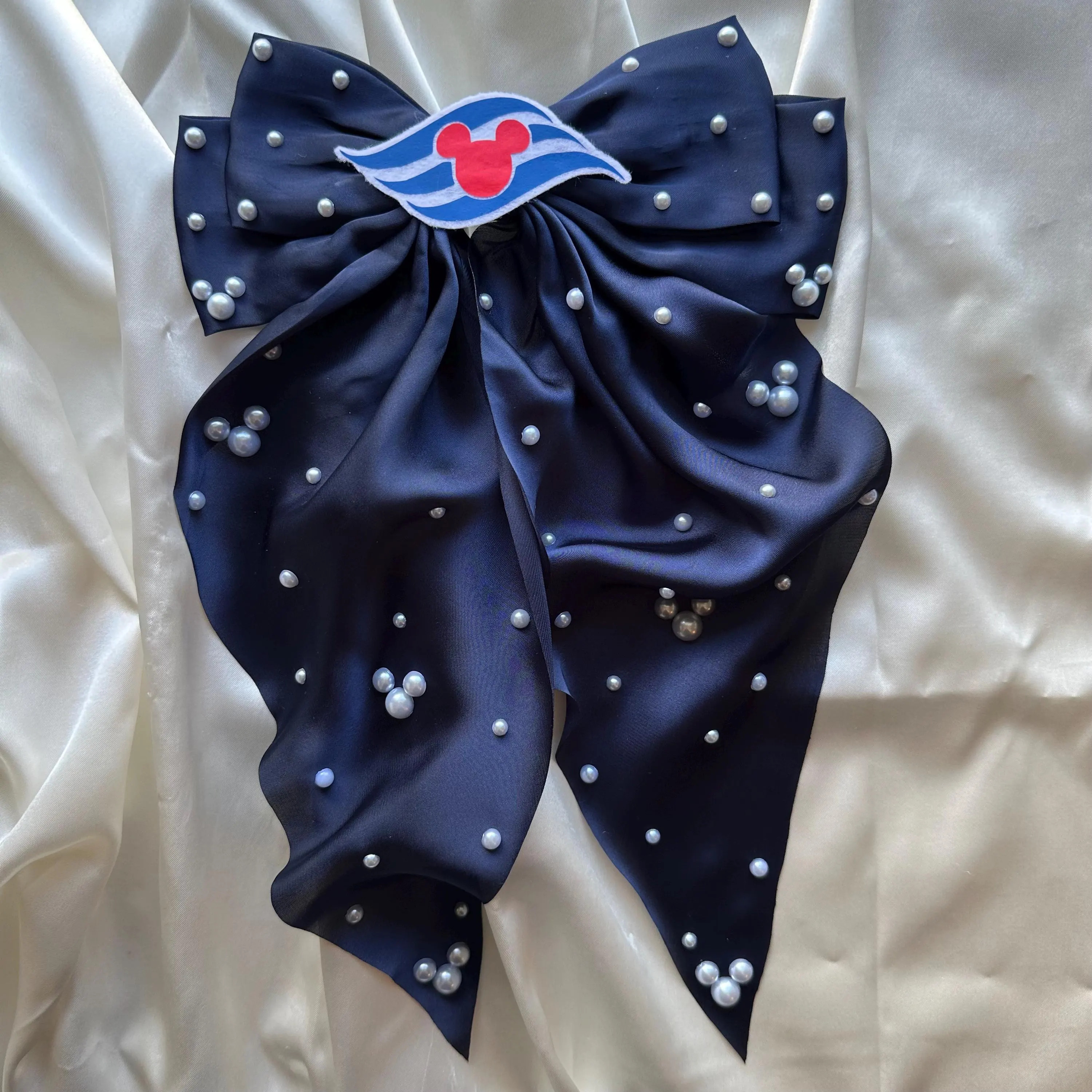 Disney Cruise Pearl Hair Bow | Pearl Hair Bow | Cruise Bow | Satin Pearl Hair Bow | Oversized Hair Bow | Disney Cruise | Etsy (Global)