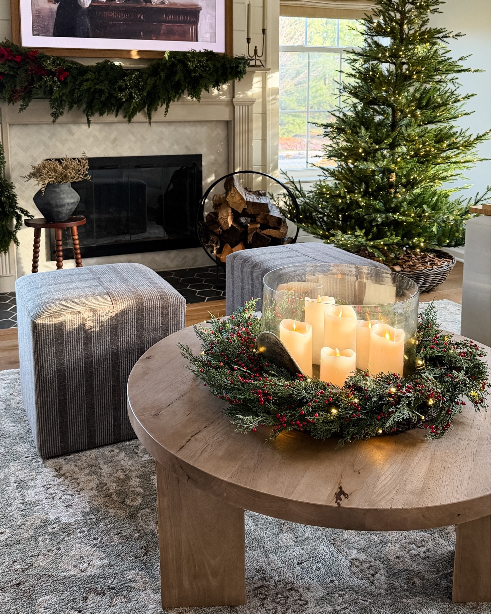 Ok sorry for the Christmas content but my flameless candles are on limited deal, the Arhaus hurricane is 30% off, and the berry wreath is back in stock. I’ll be using this arrangement for years on my coffee table! ❤️

#LTKHome #LTKSeasonal #LTKSaleAlert