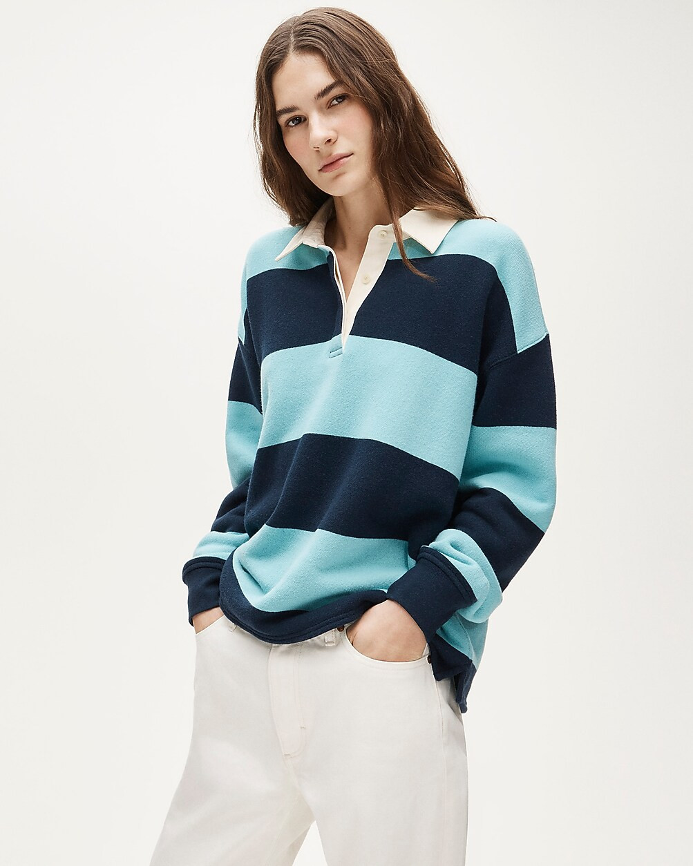 Heritage terry relaxed rugby sweatshirt | J. Crew US