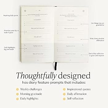 The Five Minute Journal, Original Daily Gratitude Journal, Reflection & Manifestation Journal for... | Amazon (US)