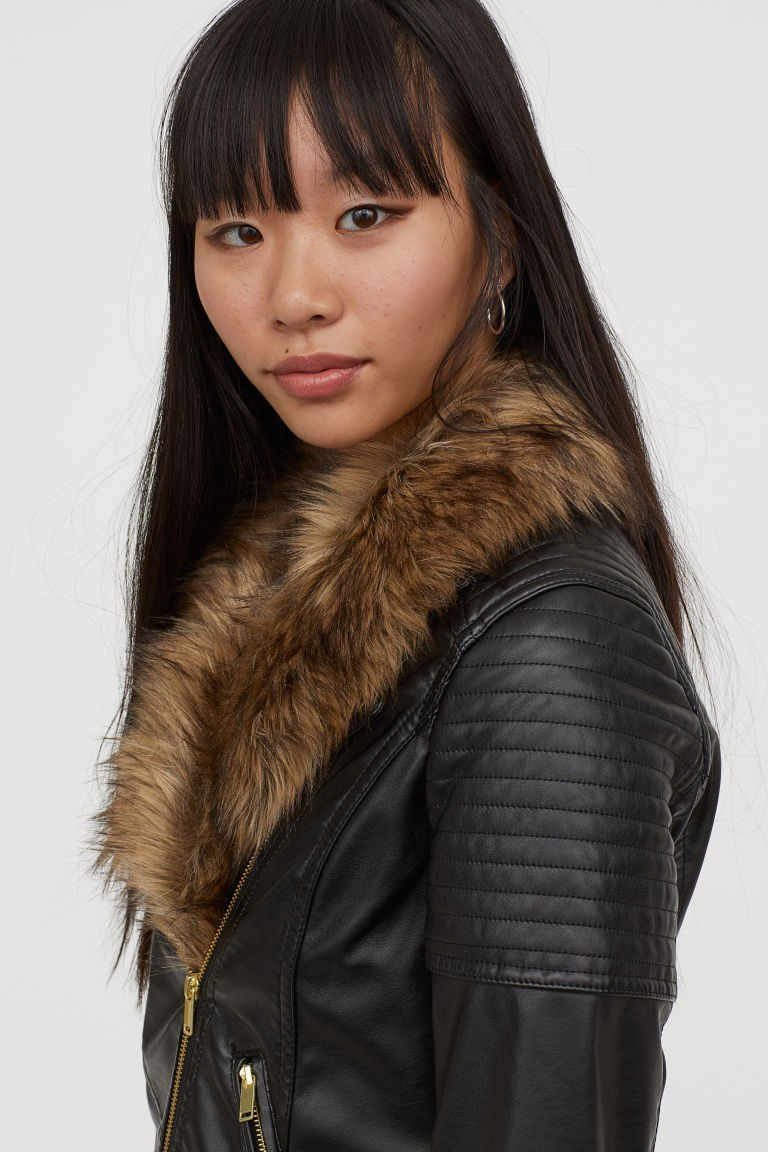 Biker Jacket with Faux Fur | H&M (US + CA)