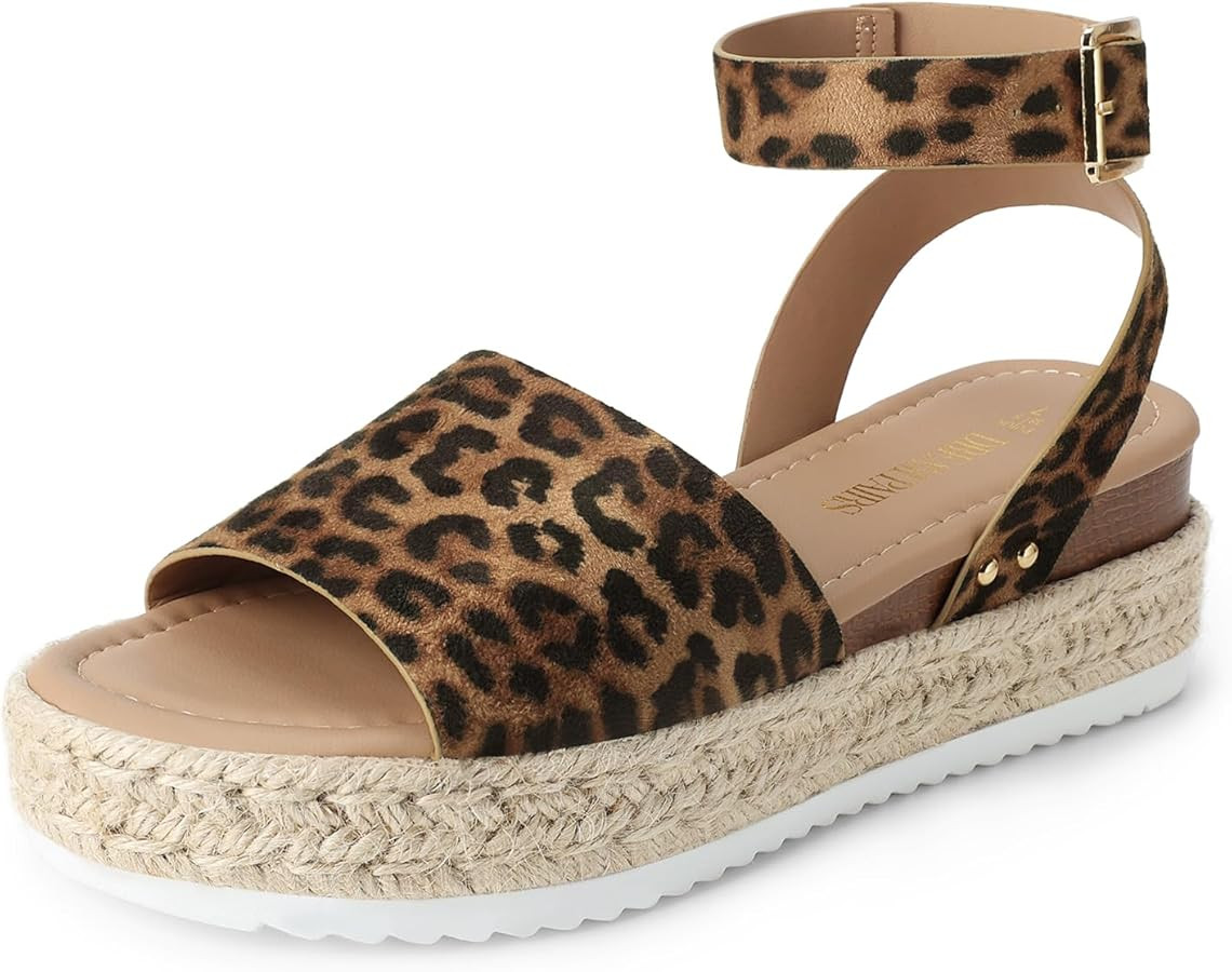 DREAM PAIRS Women's Platform Espadrilles Casual Ankle Strap Wedge Sandals Comfortable Dressy Summ... | Amazon (US)