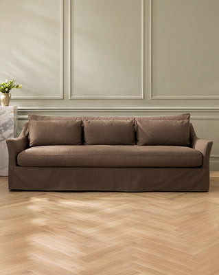 Wilhelmina Classic Slipcover Sofa (85"-110") 110"/Belgian Linen/Basalt Belgian Linen | McGee & Co. (US)