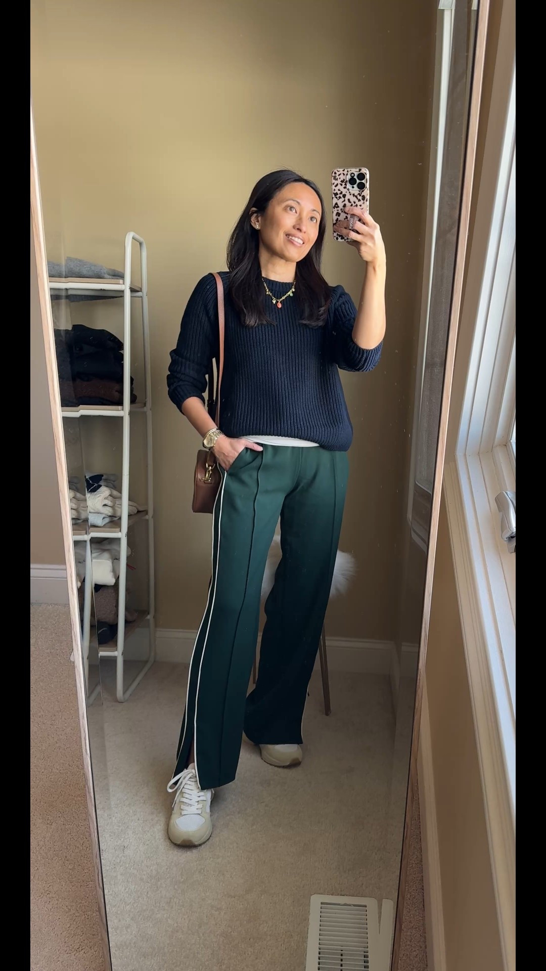 What to wear with navy. (Besides blue jeans.)
This sweater (a good classic in all cotton) is the only piece of navy clothing that I have. And I was looking for other things to wear with it besides jeans. 
1) brown + gold: warm tone combo
2) gray + silver: cool tone combo 
3) black + dressy accessories: edgy chic
4) color + neutral details: classic preppy
Exact sweater- size up. 
Brown trouser pants on sale- true to size. 
Gray sweatpant jeans- true to size. 
Black barrel pants- size down. 


#LTKOver40 #LTKootd #LTKSaleAlert