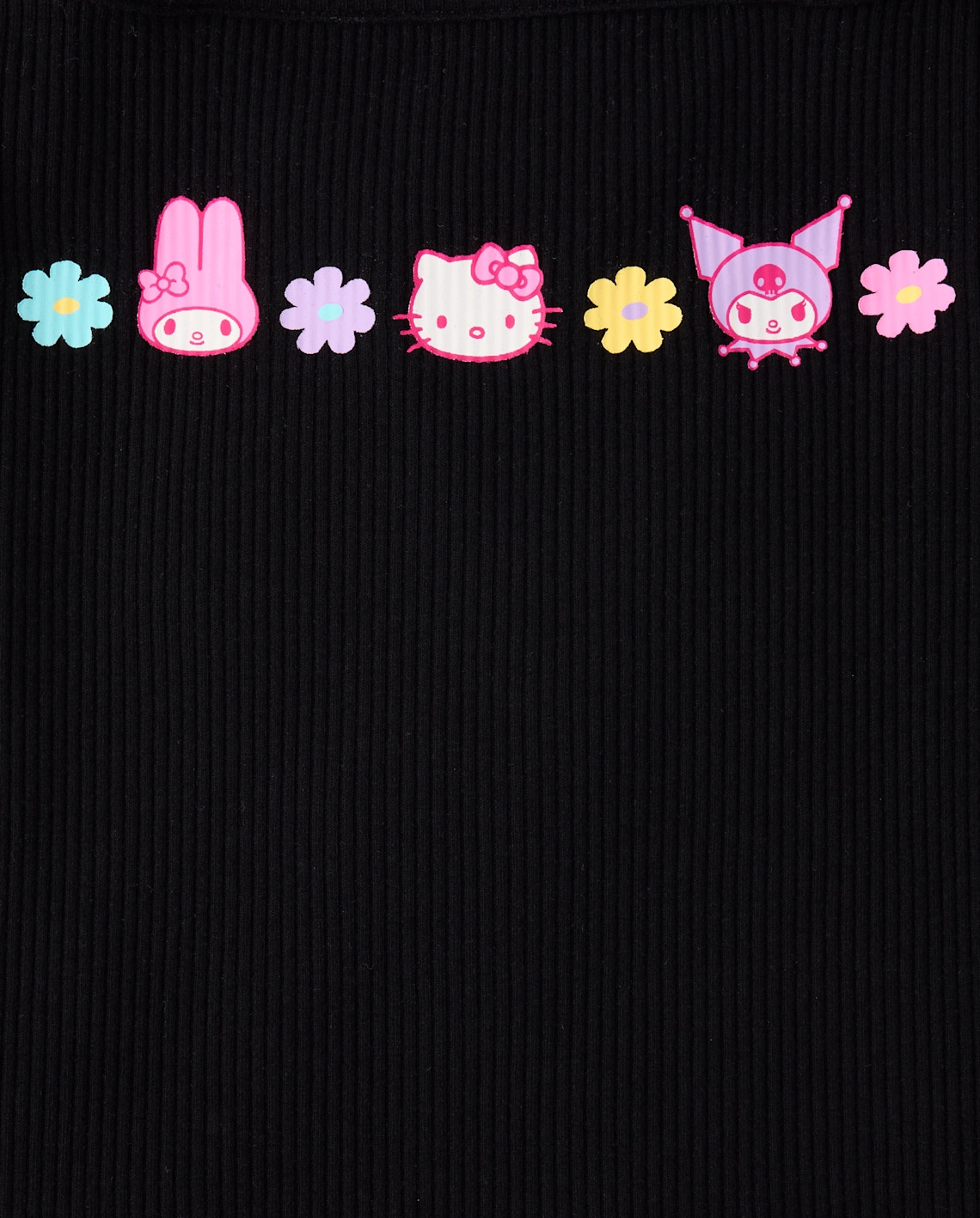 Girls Hello Kitty® Beaded Cold Shoulder Top - black | The Children's Place