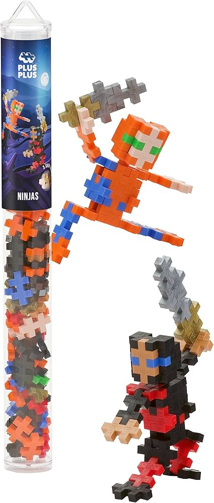 PLUS PLUS 3D Figure Building Block Set, Fun Stem Toys for Kids, 70 Interlocking Pieces - Ninjas M... | Amazon (US)