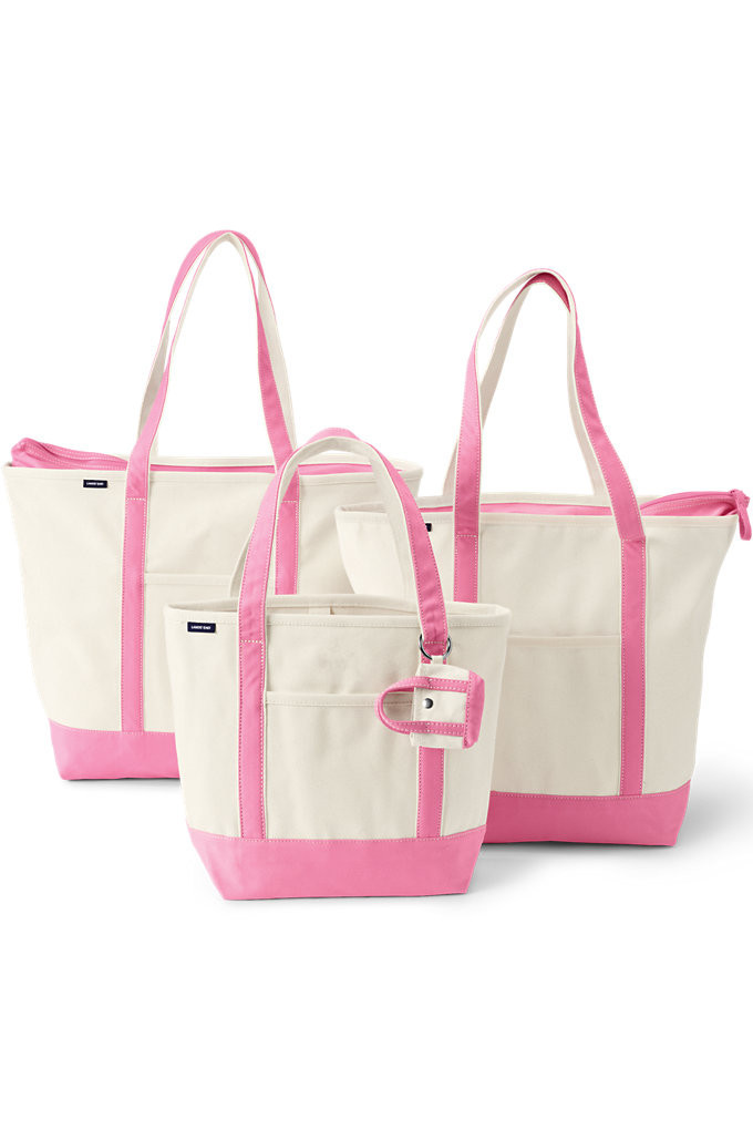 4 Pack Canvas Pocket Tote Bundle - Lands' End - Ivory | Lands' End (US)