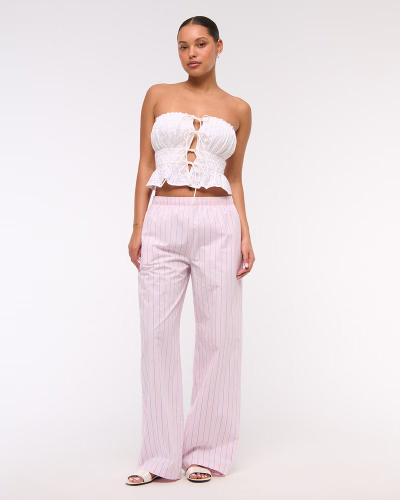 Women's Poplin Wide Leg Pull-On Pant | Women's New Arrivals | Abercrombie.com | Abercrombie & Fitch (US)