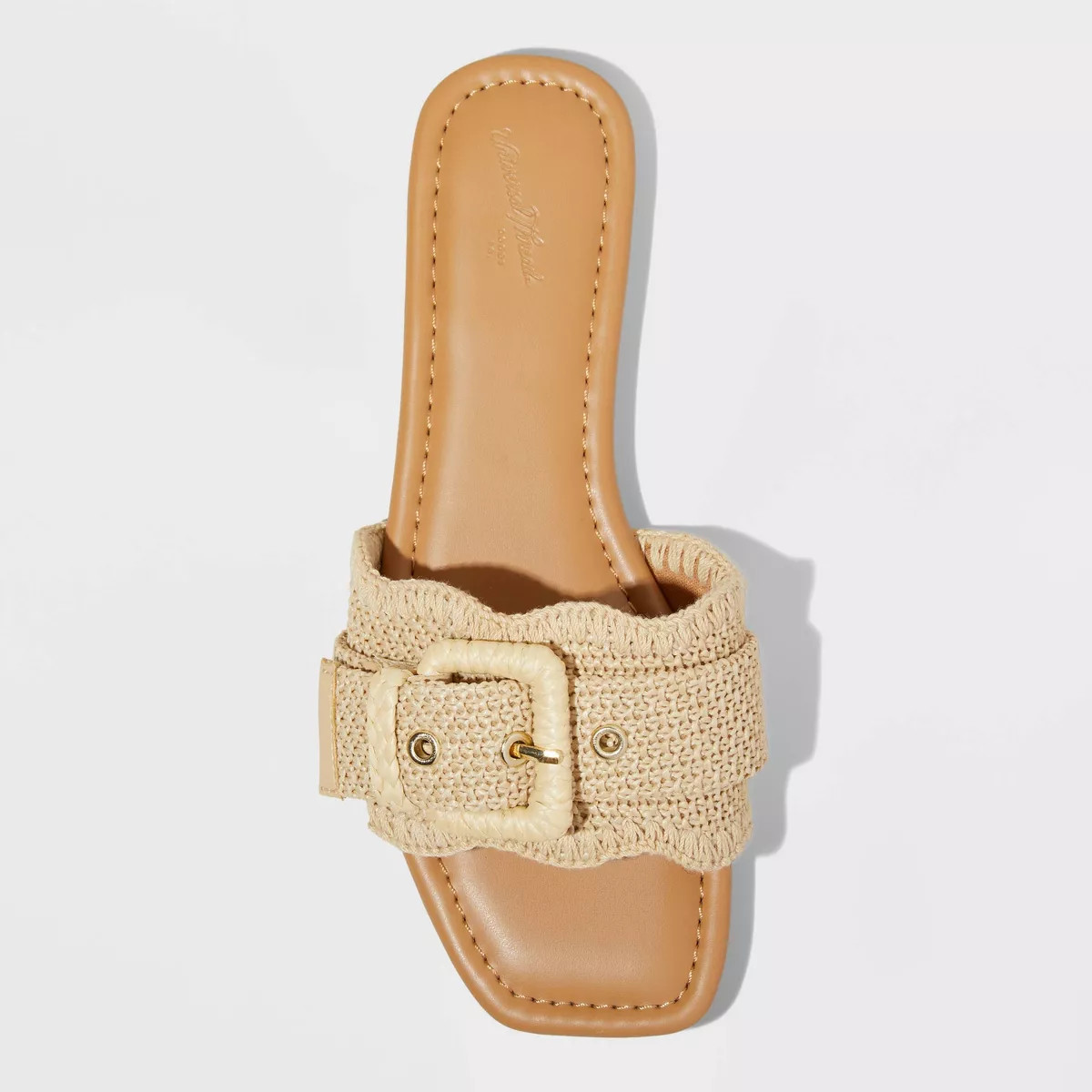 Women's Linda Raffia Buckle Slide Sandals - Universal Thread™ Tan | Target