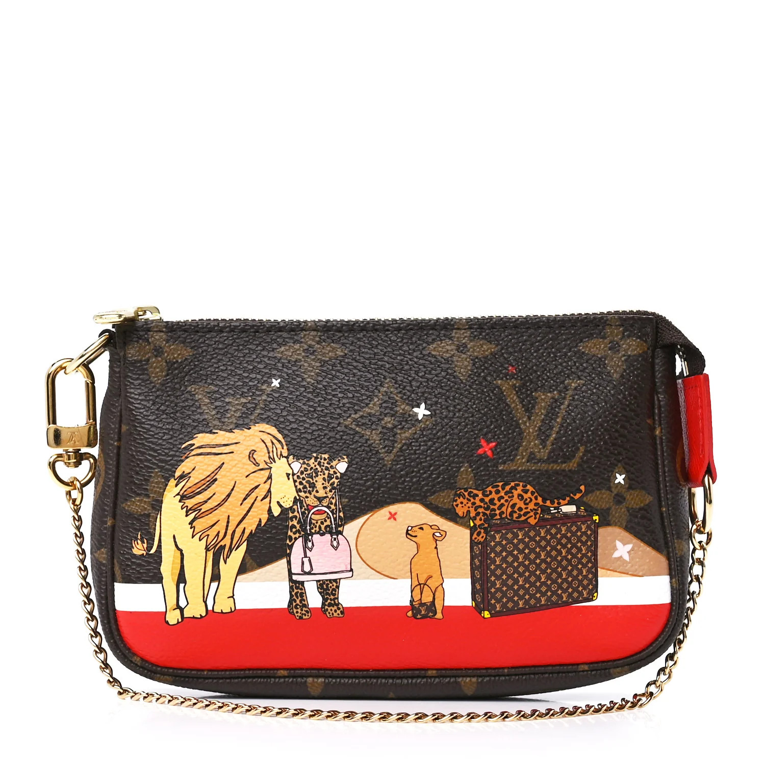 Monogram 2018 Christmas Animation Mini Cats Pochette Accessories | FASHIONPHILE (US)