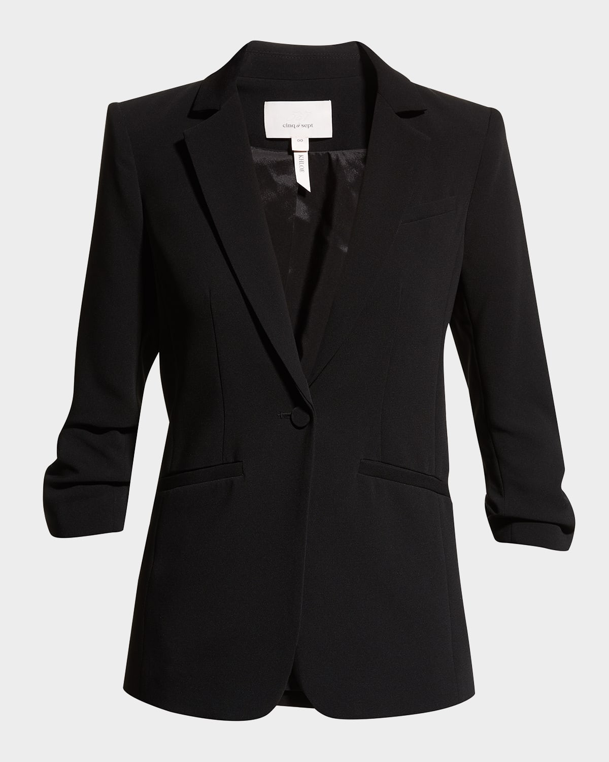 Khloe Crepe 3/4-Sleeve Blazer | Neiman Marcus