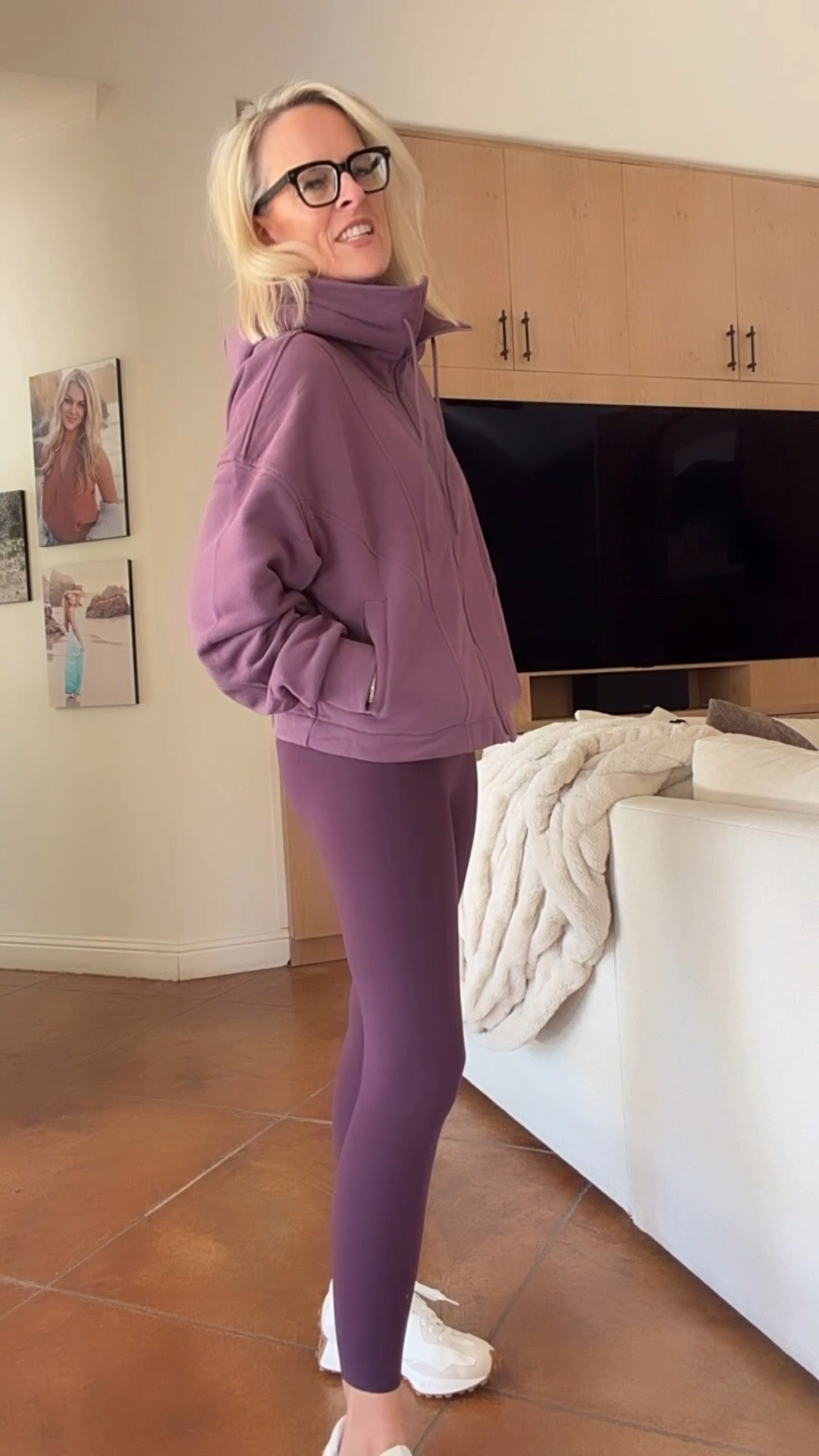 New color launch from Spanx and love this jacket
Cotton fleece color prune
Paired with Booty Boost leggings color balckberry 🙌🏼

Jacket - medium
Leggings - medium 

Use my code for 15% off your first time purchase
CSWANSONXSPANX 

@spanx #spanxpartner 

#LTKActive #LTKOver40 #LTKSeasonal