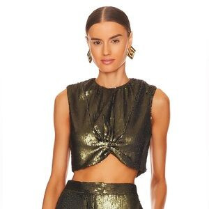 Ronny Kabo  Top in Green Sequins | Poshmark