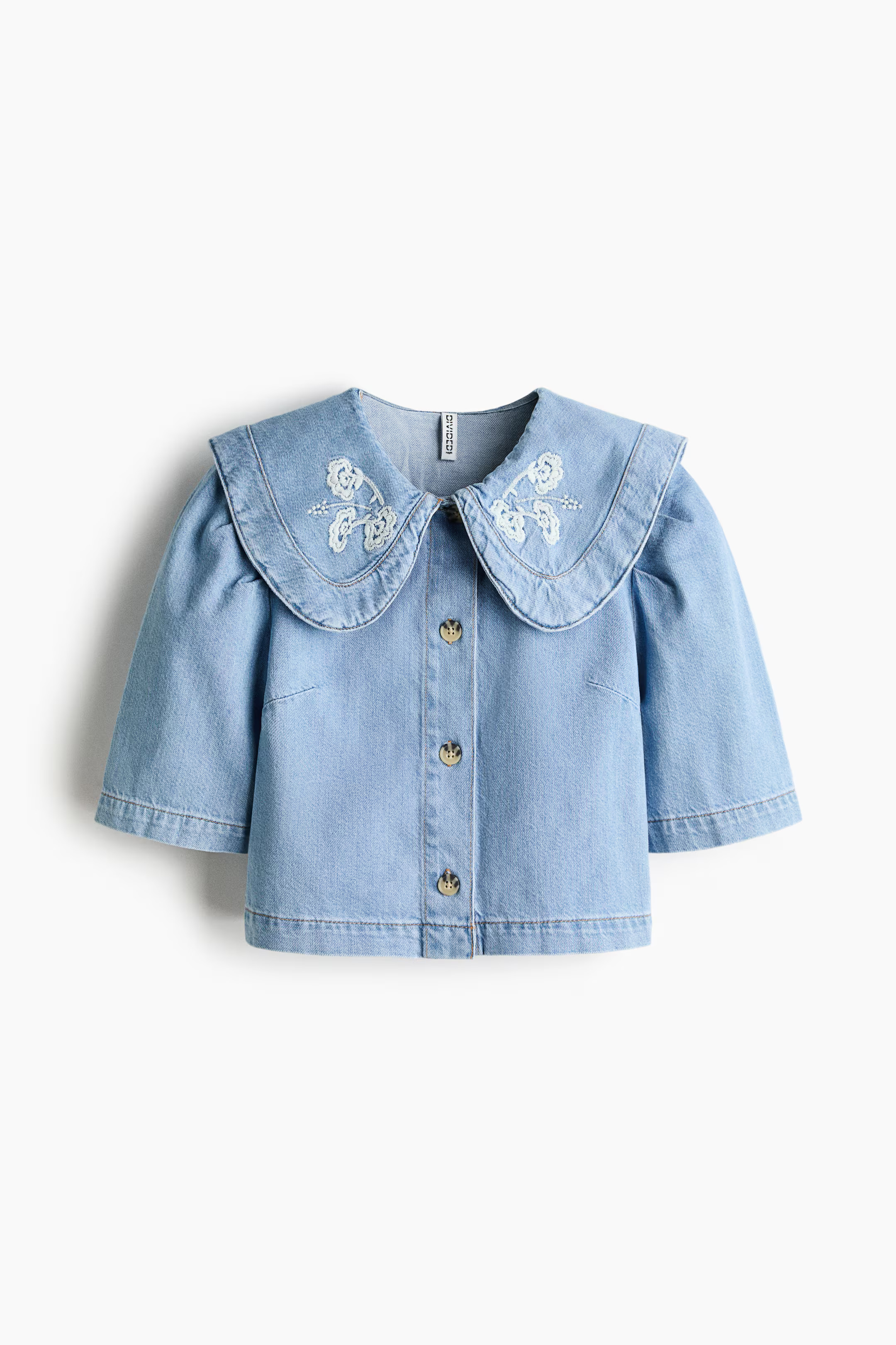 Denim Blouse with Collar | H&M (US + CA)