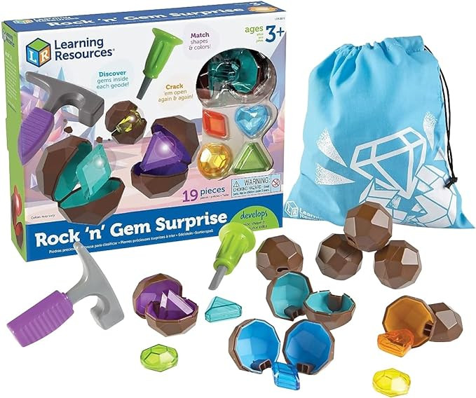 Learning Resources Rock 'n Gem Surprise, Sorting, Matching & Counting Skills Activity Set, Early ... | Amazon (US)