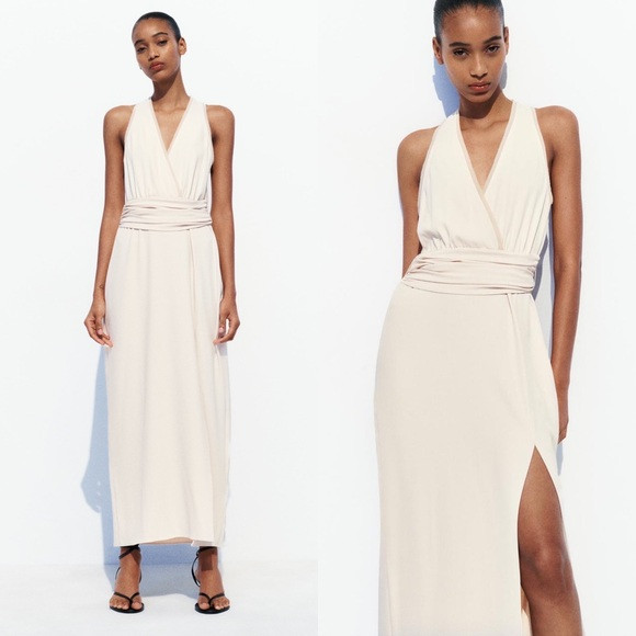 ZARA‎ NWT! MIXED SEMI-SHEER SLIP DRESS | Poshmark