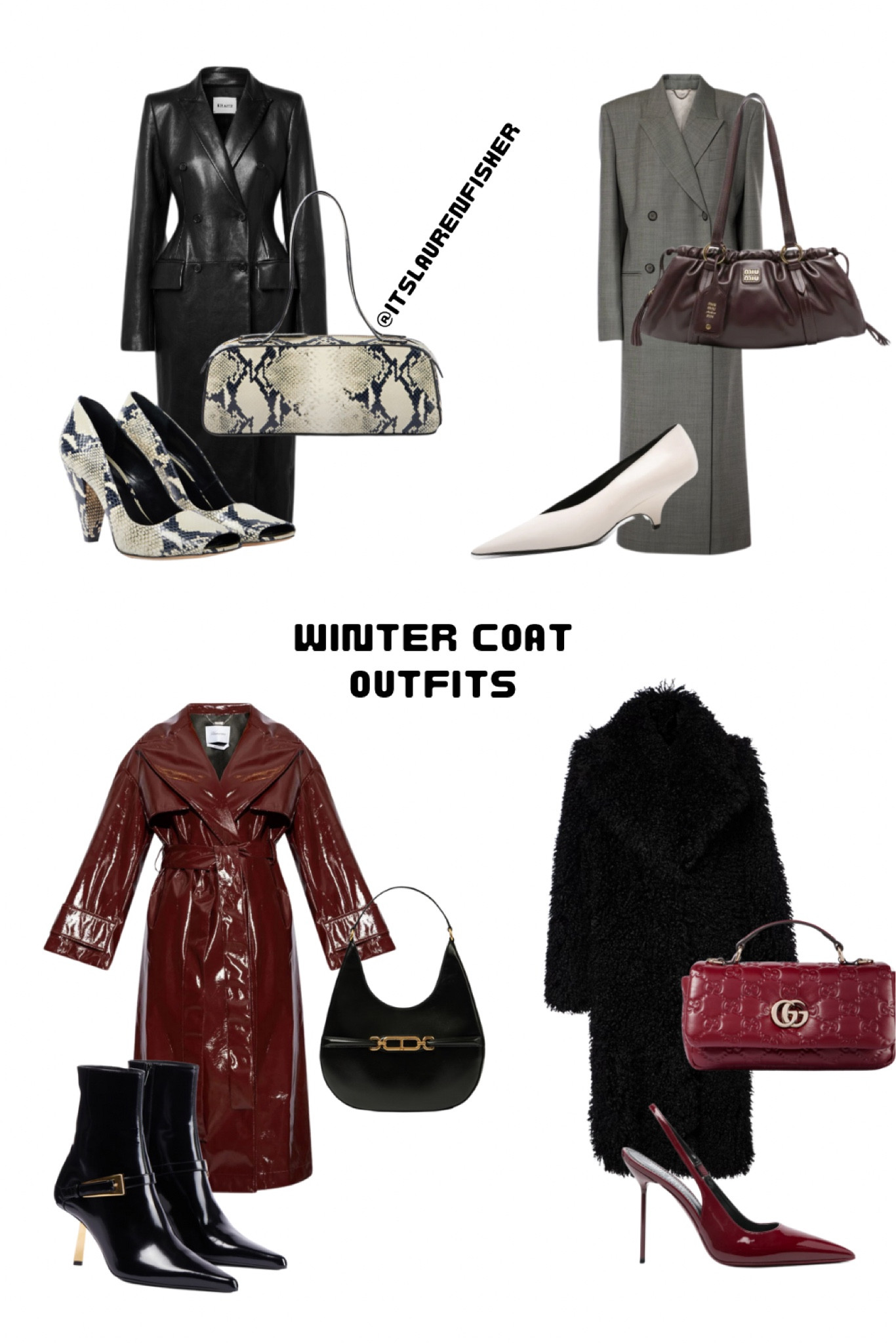 The perfect designer winter coat outfits 

black coat / fur coat / fur trim coat / leather coat / black coat / grey coat / shearling coat / formal coat / long coat / wool coat / autumn coats / gucci / khaite / black ankle boots / snake print / designer handbag / pointed toe shoes / slingback shoes / fall coats / autumn outfits / designer / luxury fashion / 2024

#autumncoats #womensfallcoats #coats #fallfashion #winteroutfit



#LTKluxury #LTKautumn #LTKuk