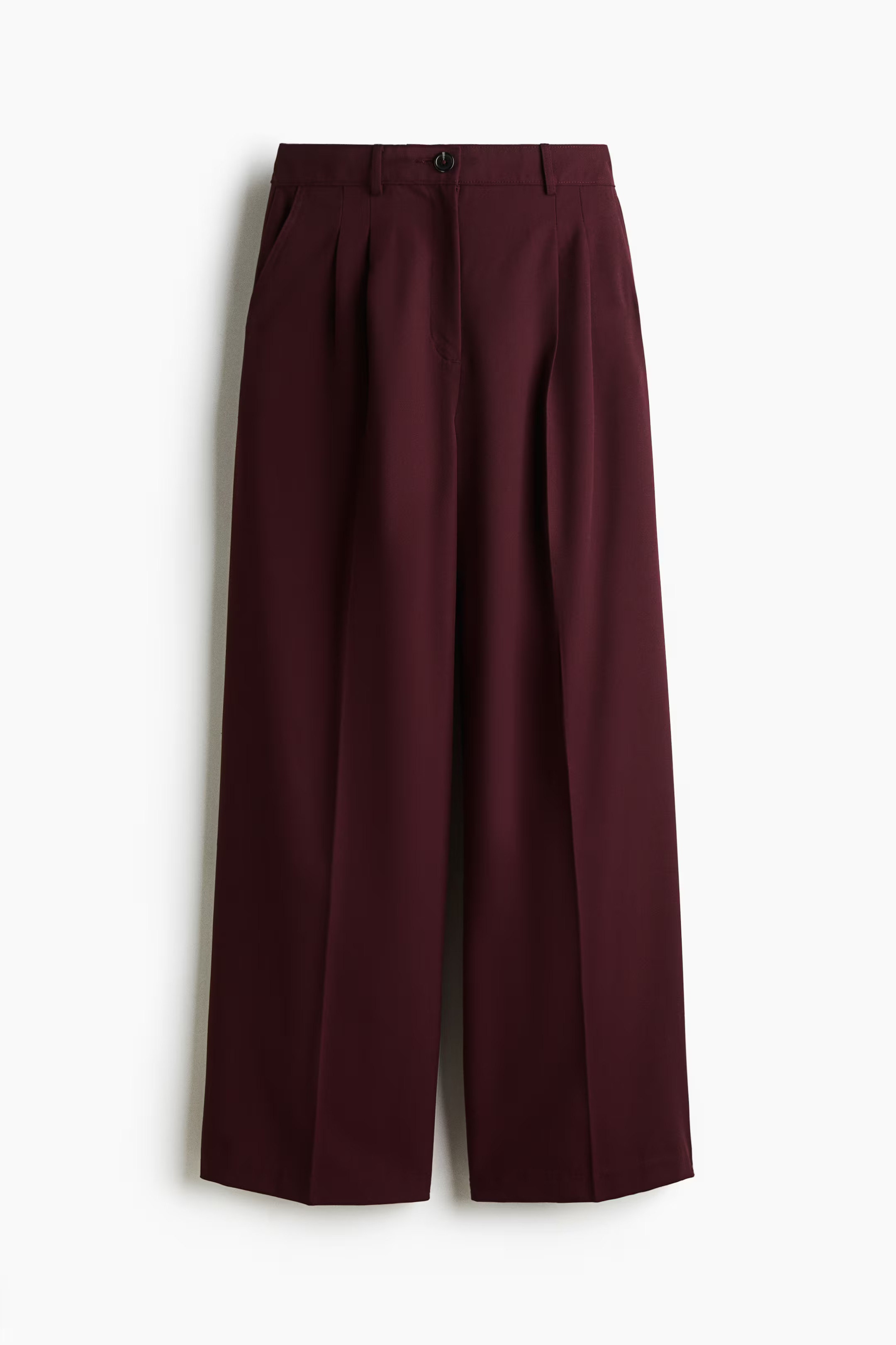Wide tailored trousers - Burgundy - Ladies | H&M GB | H&M (UK, MY, IN, SG, PH, TW, HK)