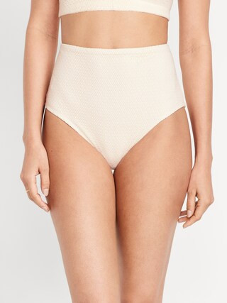 High-Waisted Crochet Bikini Swim Bottoms | Old Navy (US)